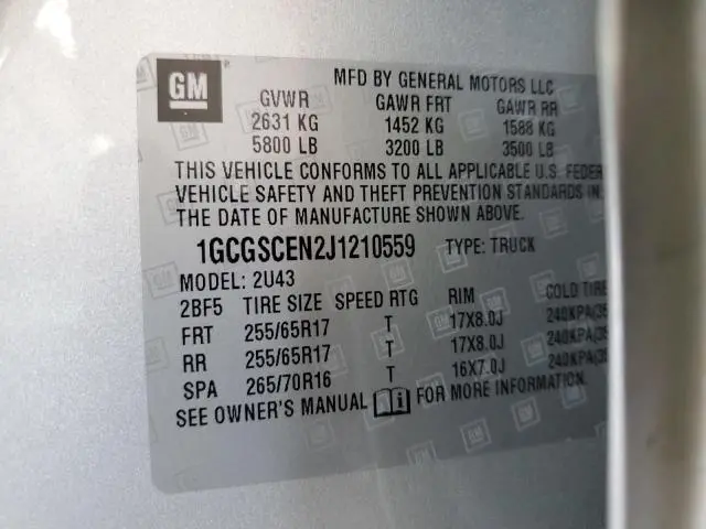2018 CHEVROLET COLORADO LT  