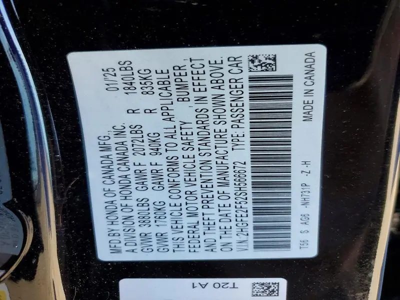 2025 HONDA CIVIC SPORT  