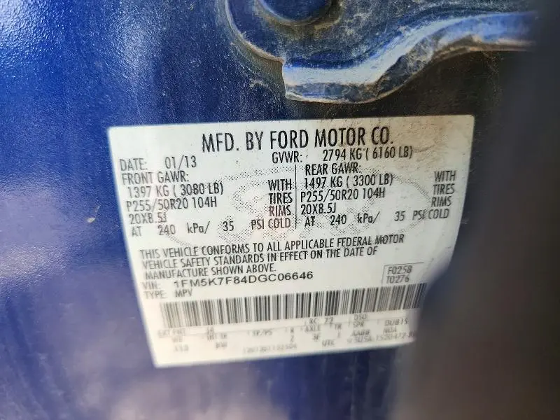 2013 FORD EXPLORER LIMITED  