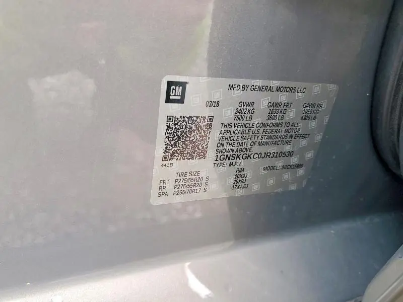 2018 CHEVROLET SUBURBAN K1500 LS  