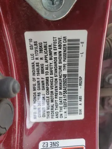 2010 HONDA CIVIC LX