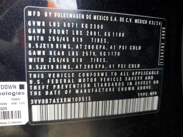 2024 VOLKSWAGEN TIGUAN SE R-LINE BLACK  