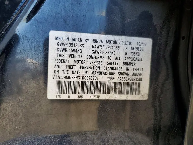 2013 HONDA FIT   