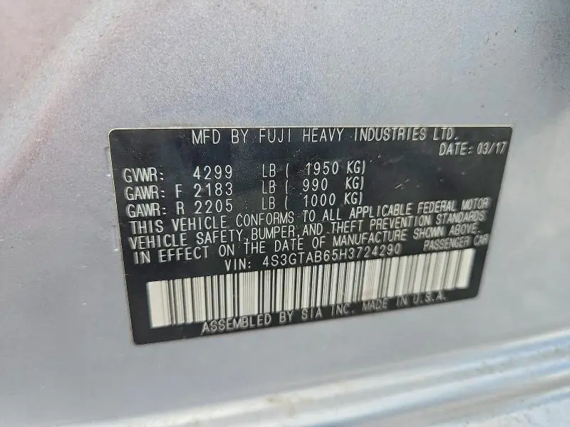 2017 SUBARU IMPREZA PREMIUM  