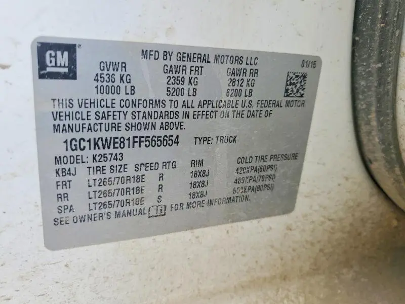 2015 CHEVROLET SILVERADO K2500 HEAVY DUTY LTZ  