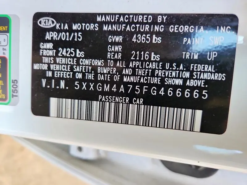 2015 KIA OPTIMA LX  