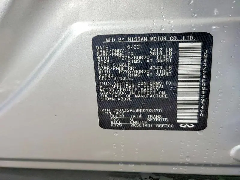 2022 INFINITI QX80 LUXE  