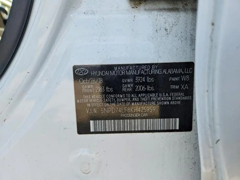 2019 HYUNDAI ELANTRA SE  