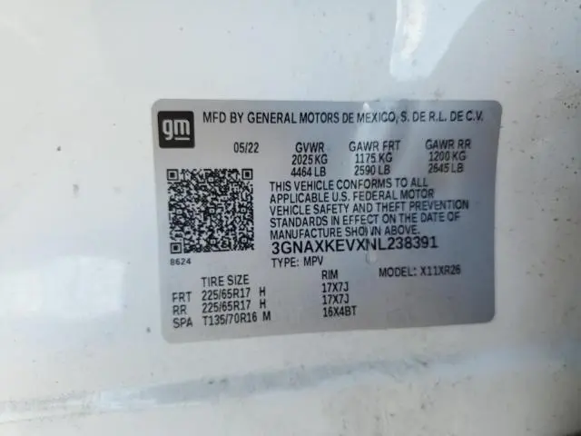 2022 CHEVROLET EQUINOX LT  