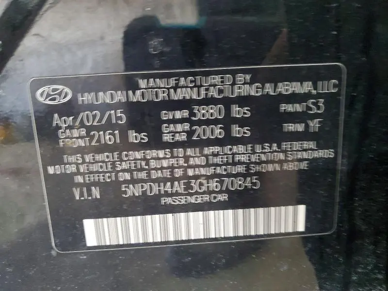 2016 HYUNDAI ELANTRA SE  