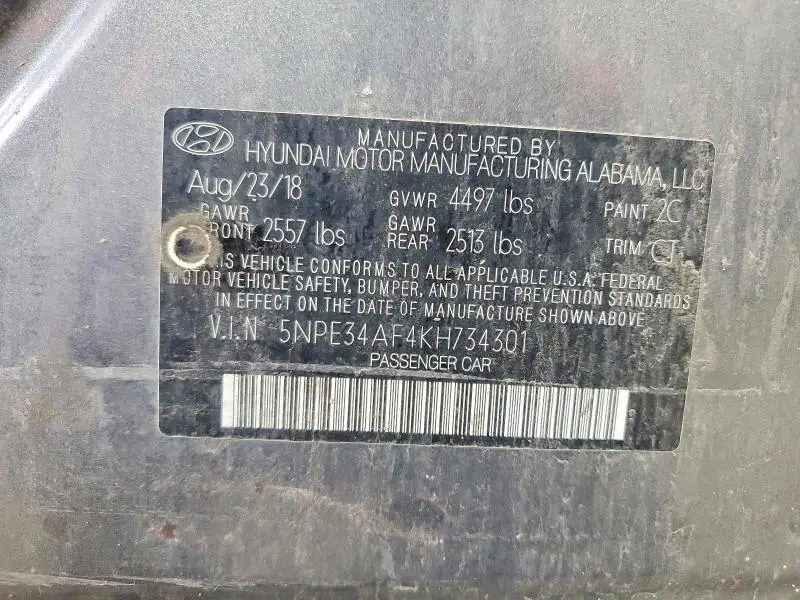 2019 HYUNDAI SONATA SEL  