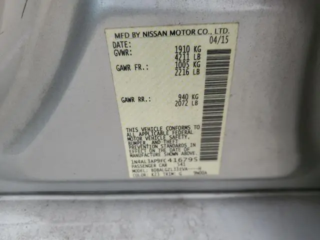 2015 NISSAN ALTIMA 2.5  