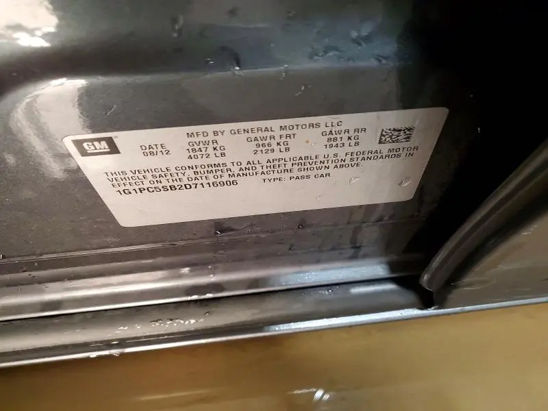 2013 CHEVROLET CRUZE LT  