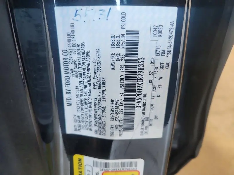 2014 FORD FUSION SE  