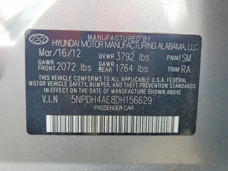 2013 HYUNDAI ELANTRA GLS  