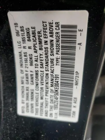 2019 HONDA INSIGHT EX