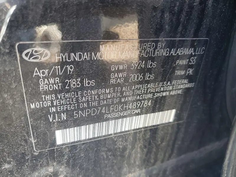 2019 HYUNDAI ELANTRA SE  