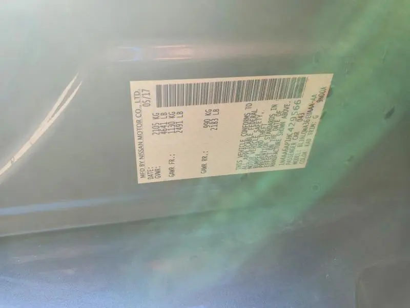 2017 NISSAN MAXIMA 3.5 S  