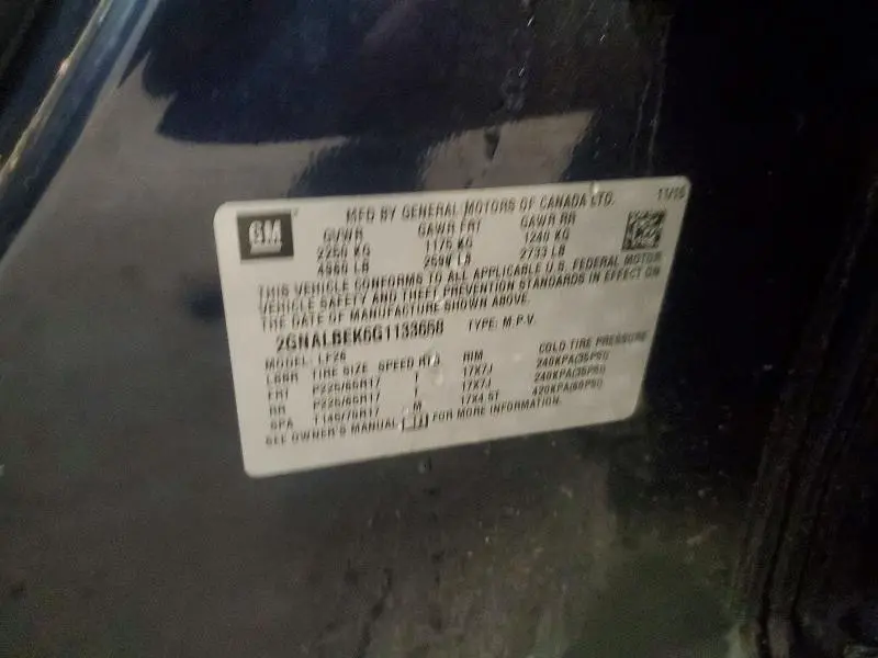 2016 CHEVROLET EQUINOX LS  