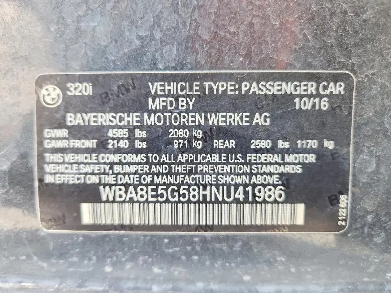 2017 BMW 320 XI  