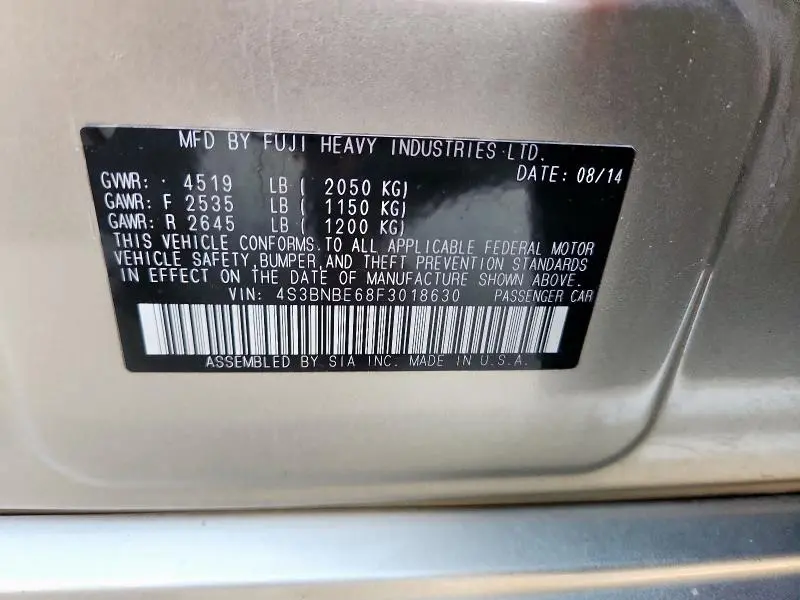 2015 SUBARU LEGACY 2.5I PREMIUM  