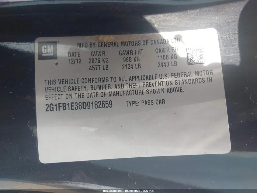 2013 CHEVROLET CAMARO 1LT