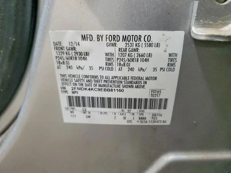 2014 FORD EDGE LIMITED  