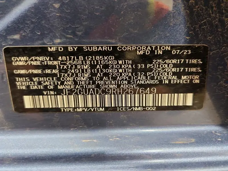 2024 SUBARU CROSSTREK   