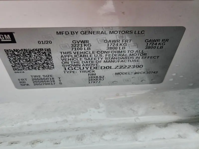 2020 CHEVROLET SILVERADO K1500 LT  