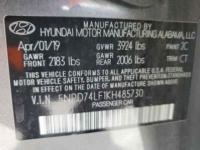 2019 HYUNDAI ELANTRA SE  