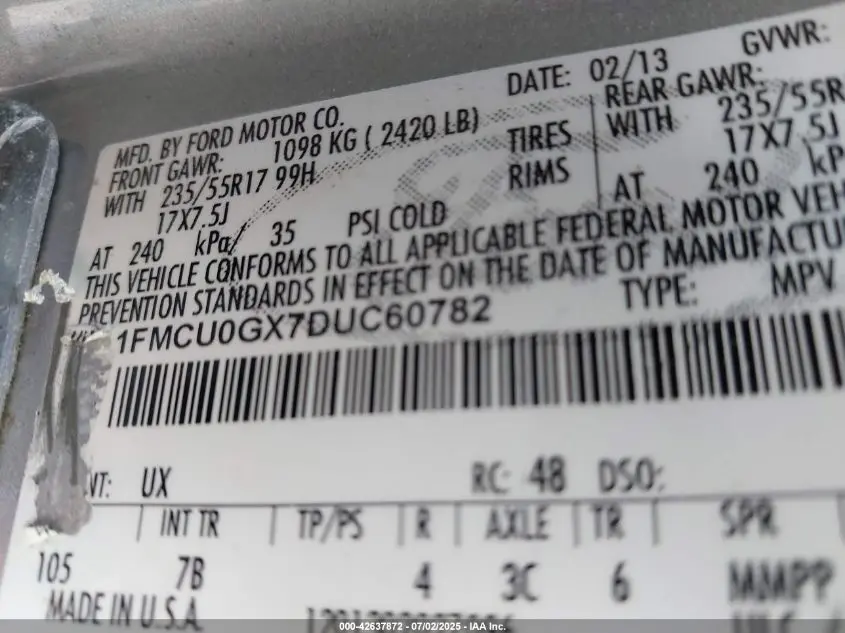 2013 FORD ESCAPE SE