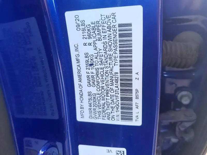 2020 HONDA ACCORD SPORT  