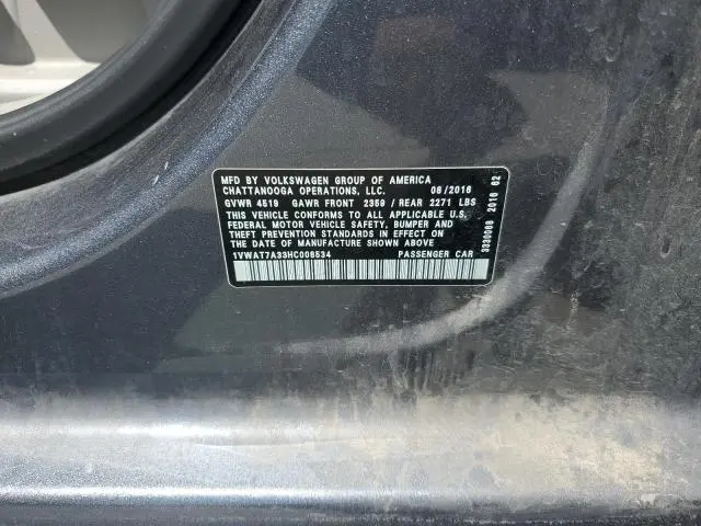 2017 VOLKSWAGEN PASSAT S  