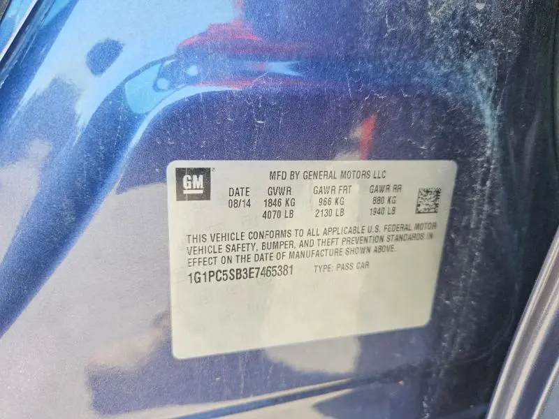 2014 CHEVROLET CRUZE LT  