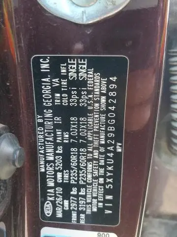 2011 KIA SORENTO EX  