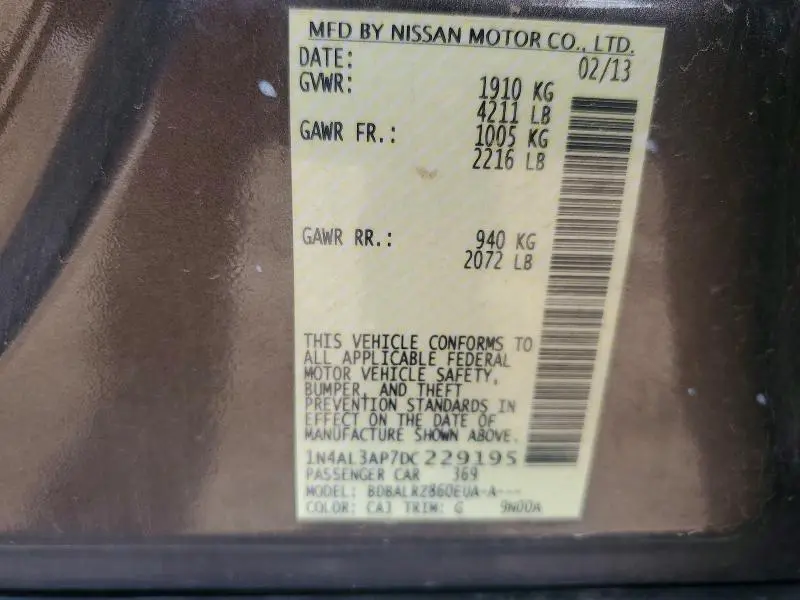 2013 NISSAN ALTIMA 2.5  