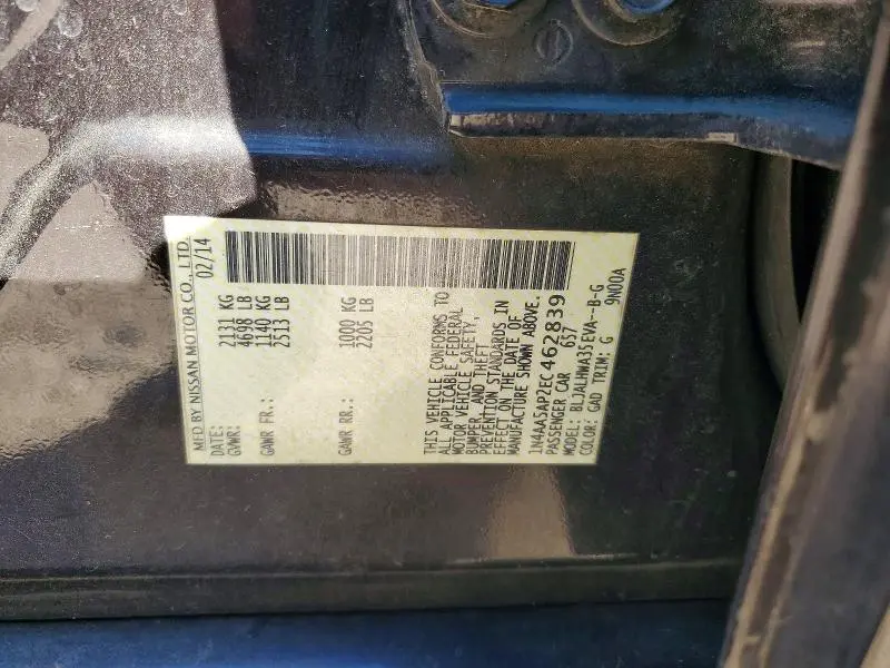 2014 NISSAN MAXIMA S  