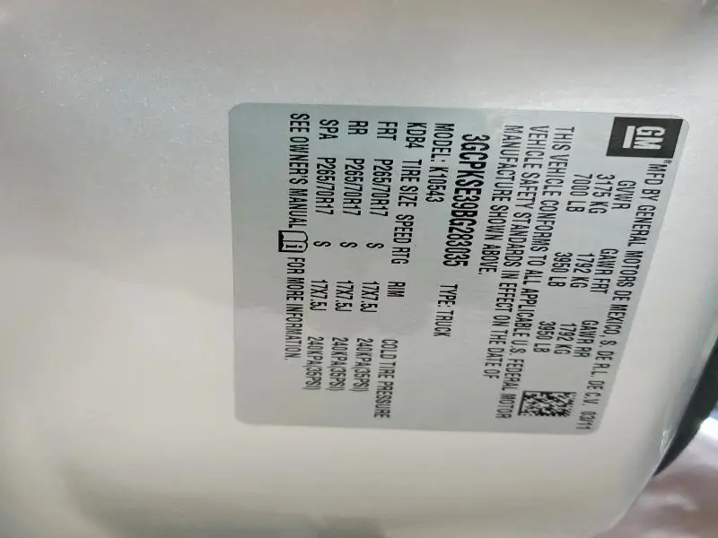 2011 CHEVROLET SILVERADO K1500 LT  