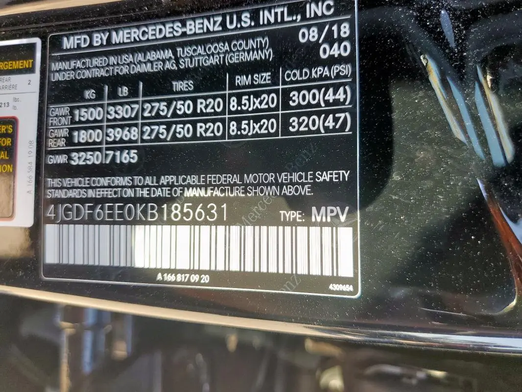 2019 MERCEDES-BENZ GLS 450 4MATIC  