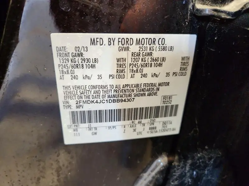 2013 FORD EDGE SEL  