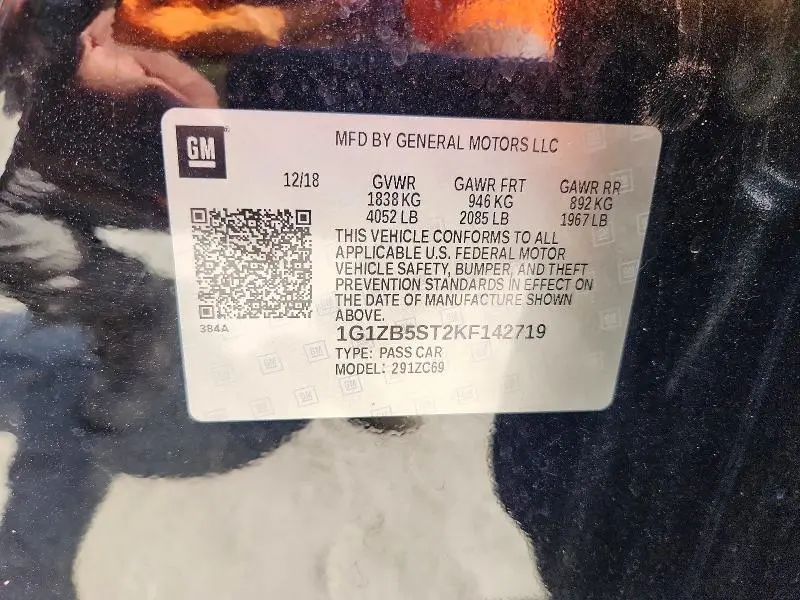 2019 CHEVROLET MALIBU LS  