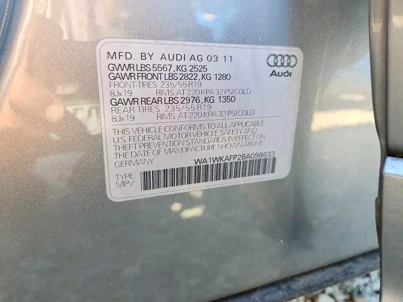 2011 AUDI Q5 PRESTIGE  