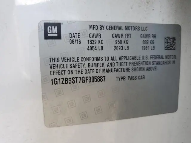 2016 CHEVROLET MALIBU LS  