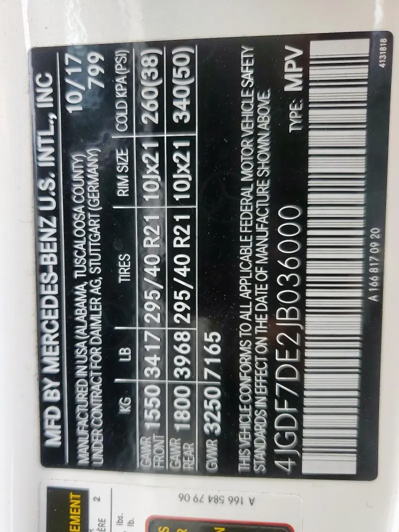 2018 MERCEDES-BENZ GLS 550 4MATIC  