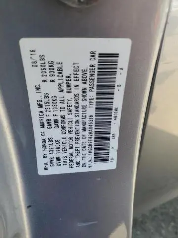 2017 HONDA ACCORD EXL