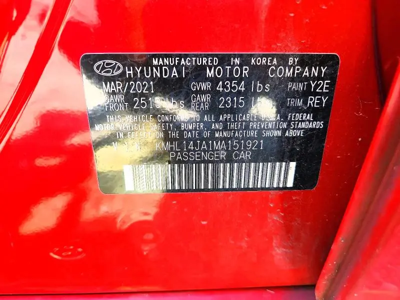 2021 HYUNDAI SONATA SEL  