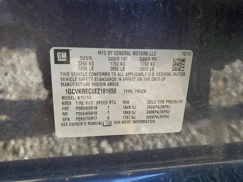 2014 CHEVROLET SILVERADO K1500 LT  