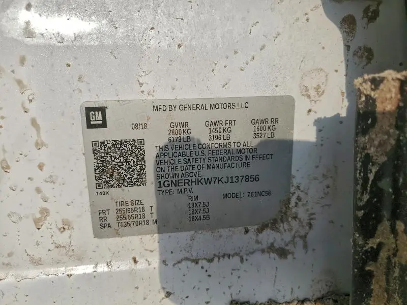 2019 CHEVROLET TRAVERSE LT  