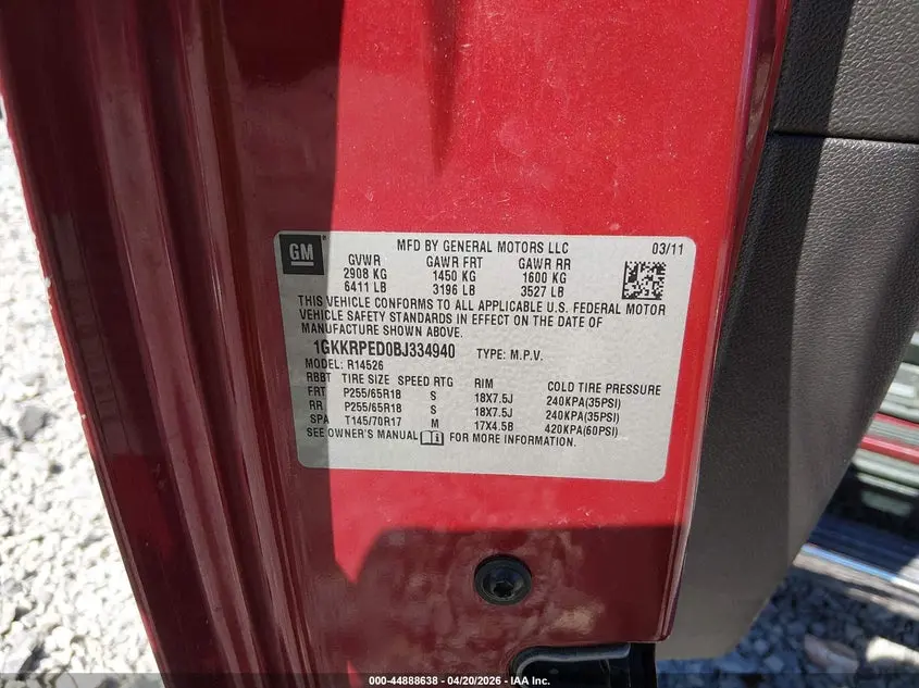 2011 GMC ACADIA SLE