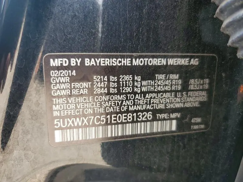 2014 BMW X3 XDRIVE35I  